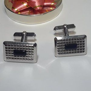 Black Onyx & Blocks 925 Swank Cuff Link#14039